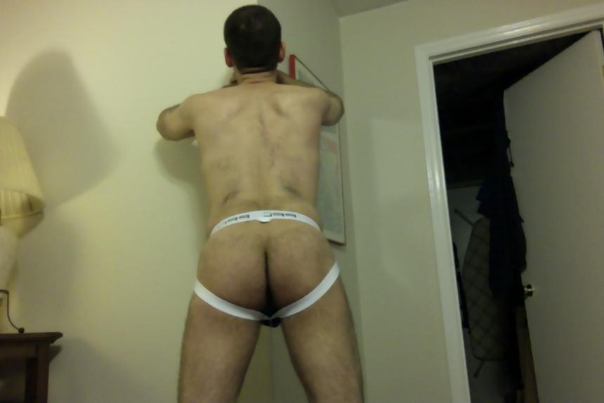 Wearing some Jocks a "friend" got me!!  He wanted to see what my ass looked like in Jocks.  My first 2 pair.  I like them.  Not nearly as much as women's thongs, but I like them a whole lot!!